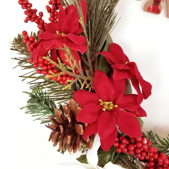 Winter Holiday Wreath Noel Christmas Blessings for Door, Wall or Window NEW - Picture 2 of 3